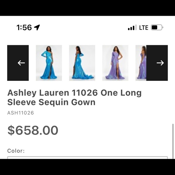 Ashley Lauren Prom one shoulder dress style 11026 size 10 - Picture 2 of 5